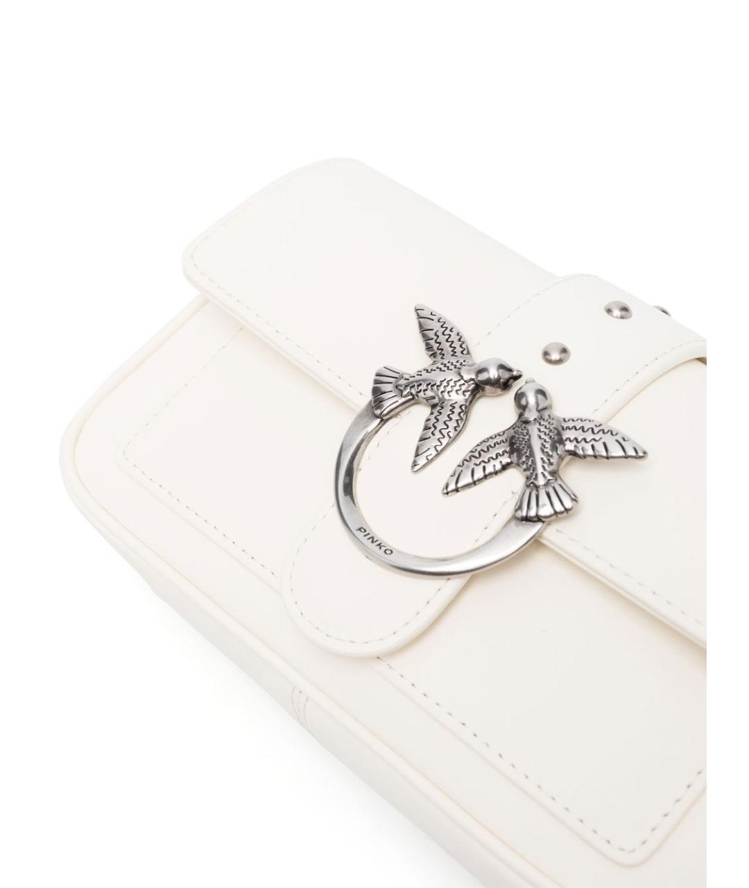 PINKO Белая кожаная сумка через плечо, фото 3