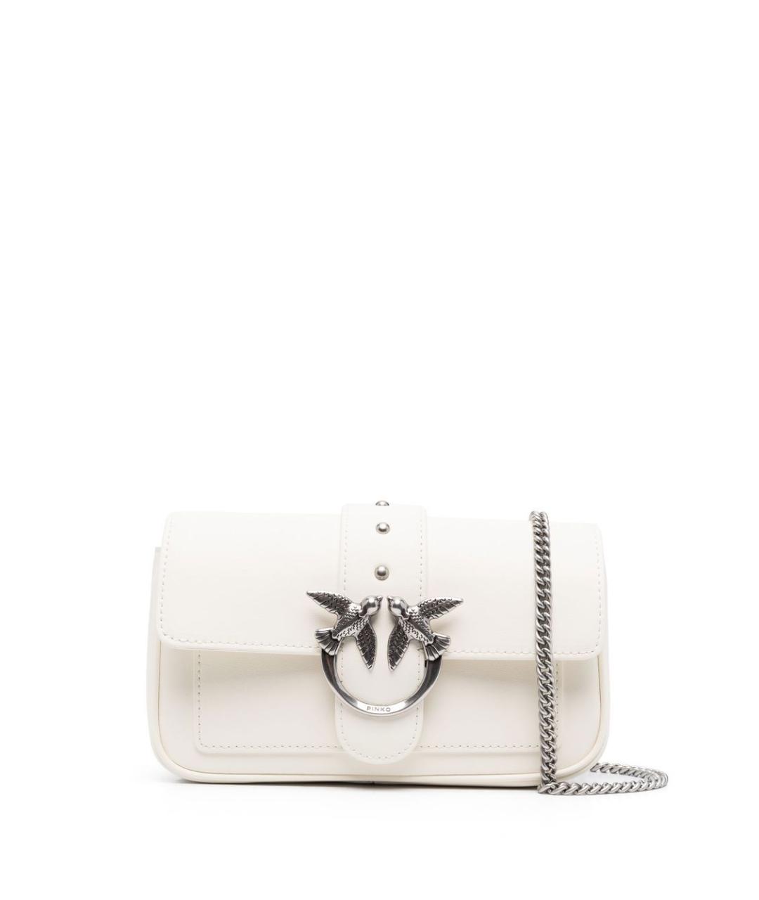 PINKO Белая кожаная сумка через плечо, фото 1