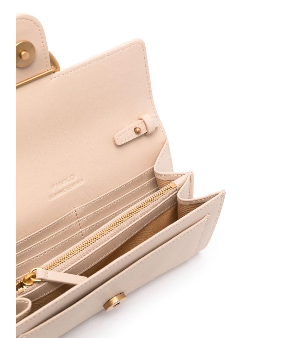 PINKO Бежевая сумка через плечо из искусственной кожи, фото 3