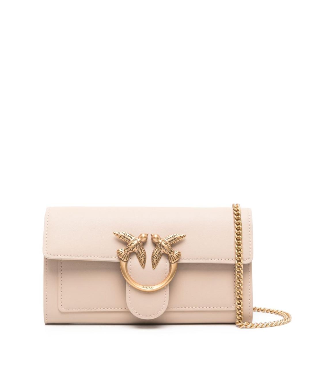 PINKO Бежевая сумка через плечо из искусственной кожи, фото 1