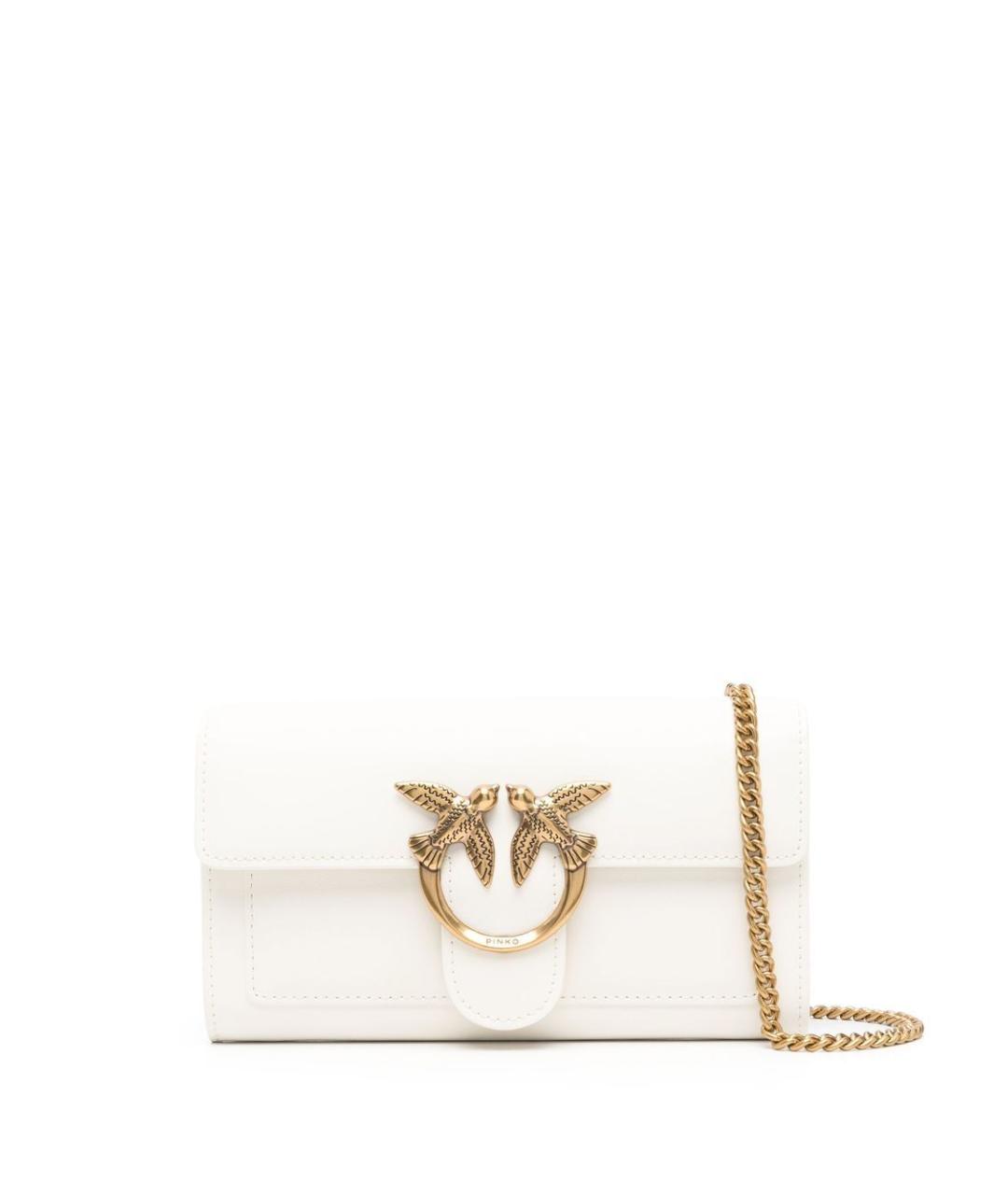 PINKO Белая кожаная сумка через плечо, фото 1