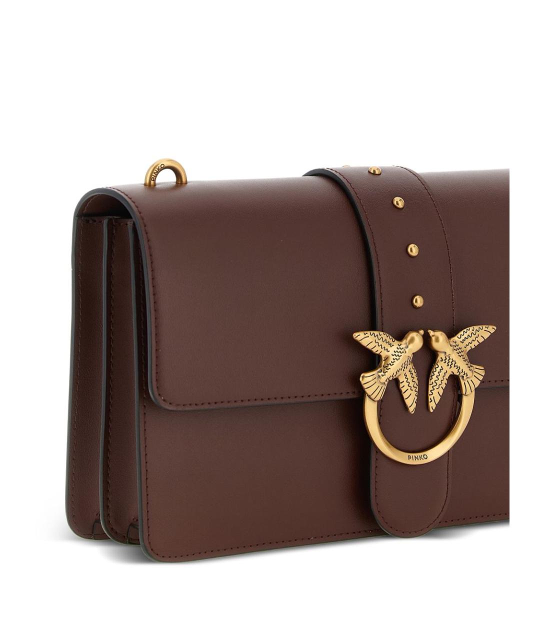 PINKO Коричневая шерстяная сумка через плечо, фото 4