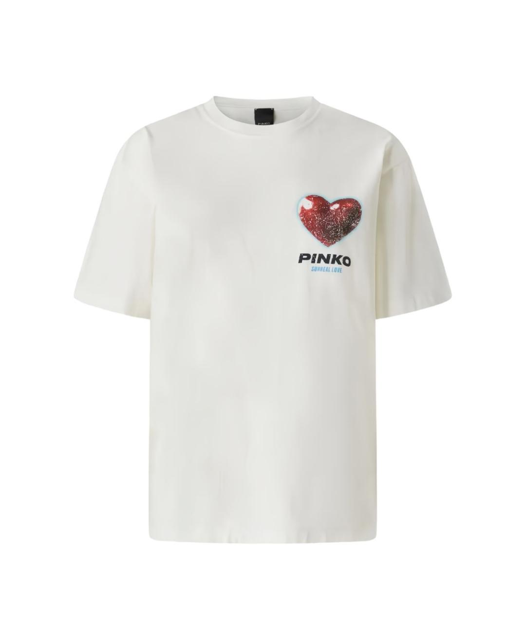 PINKO Белая хлопковая футболка, фото 1