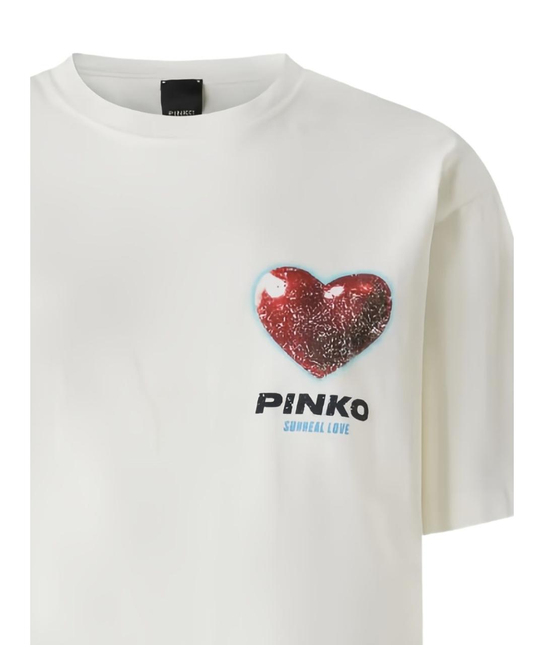PINKO Белая хлопковая футболка, фото 2