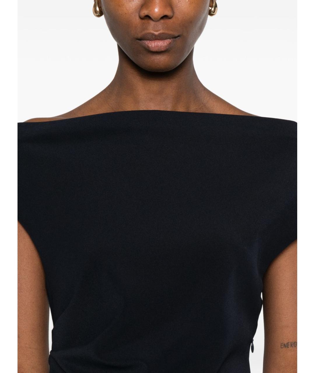 P.A.R.O.S.H. Черное полиэстеровое вечернее платье, фото 4