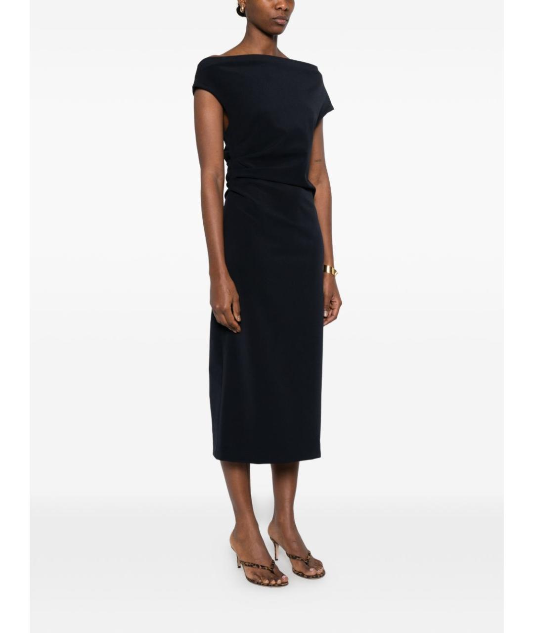 P.A.R.O.S.H. Черное полиэстеровое вечернее платье, фото 3