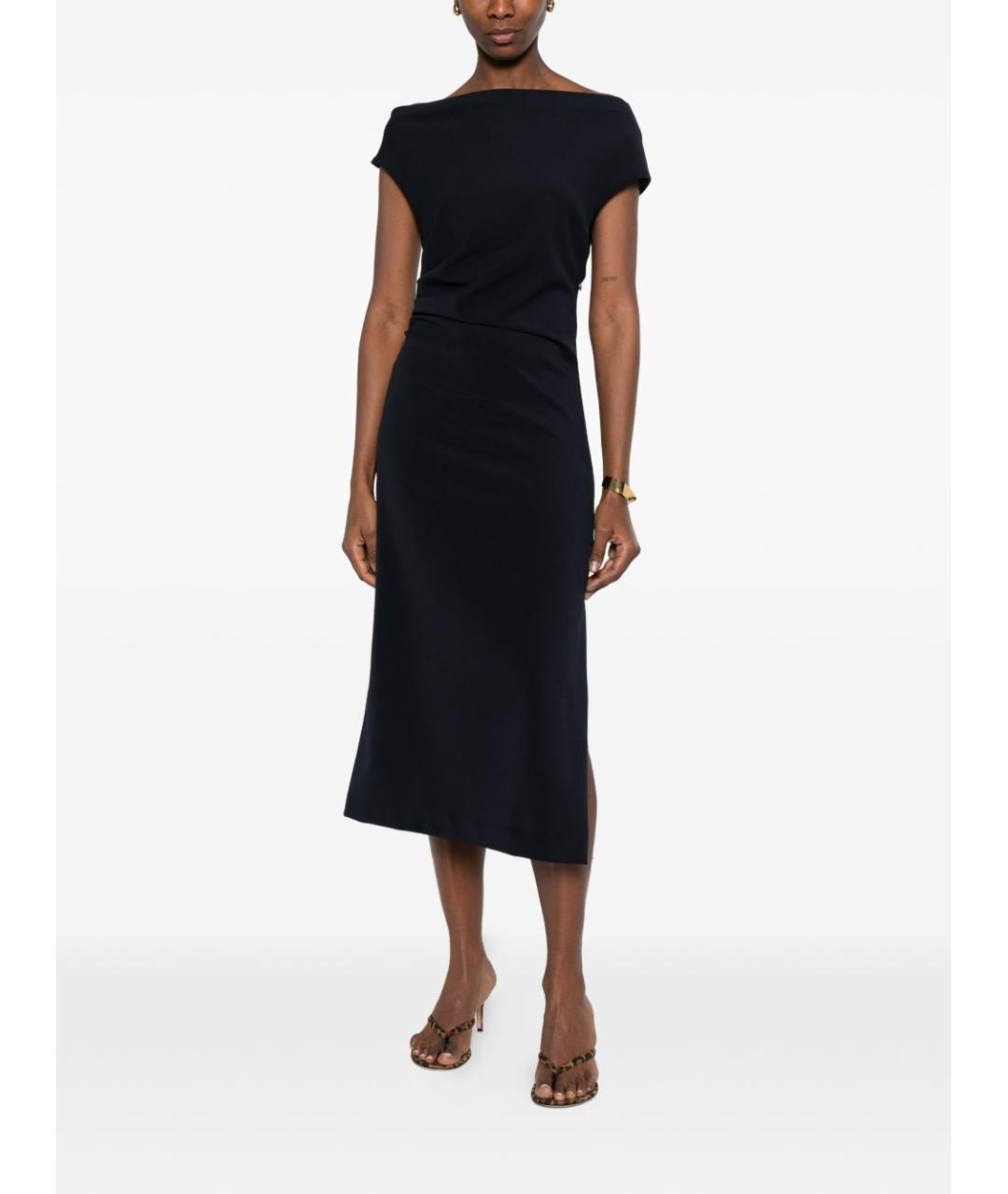 P.A.R.O.S.H. Черное полиэстеровое вечернее платье, фото 5