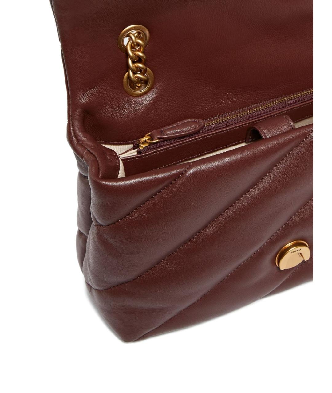 PINKO Коричневая кожаная сумка через плечо, фото 2