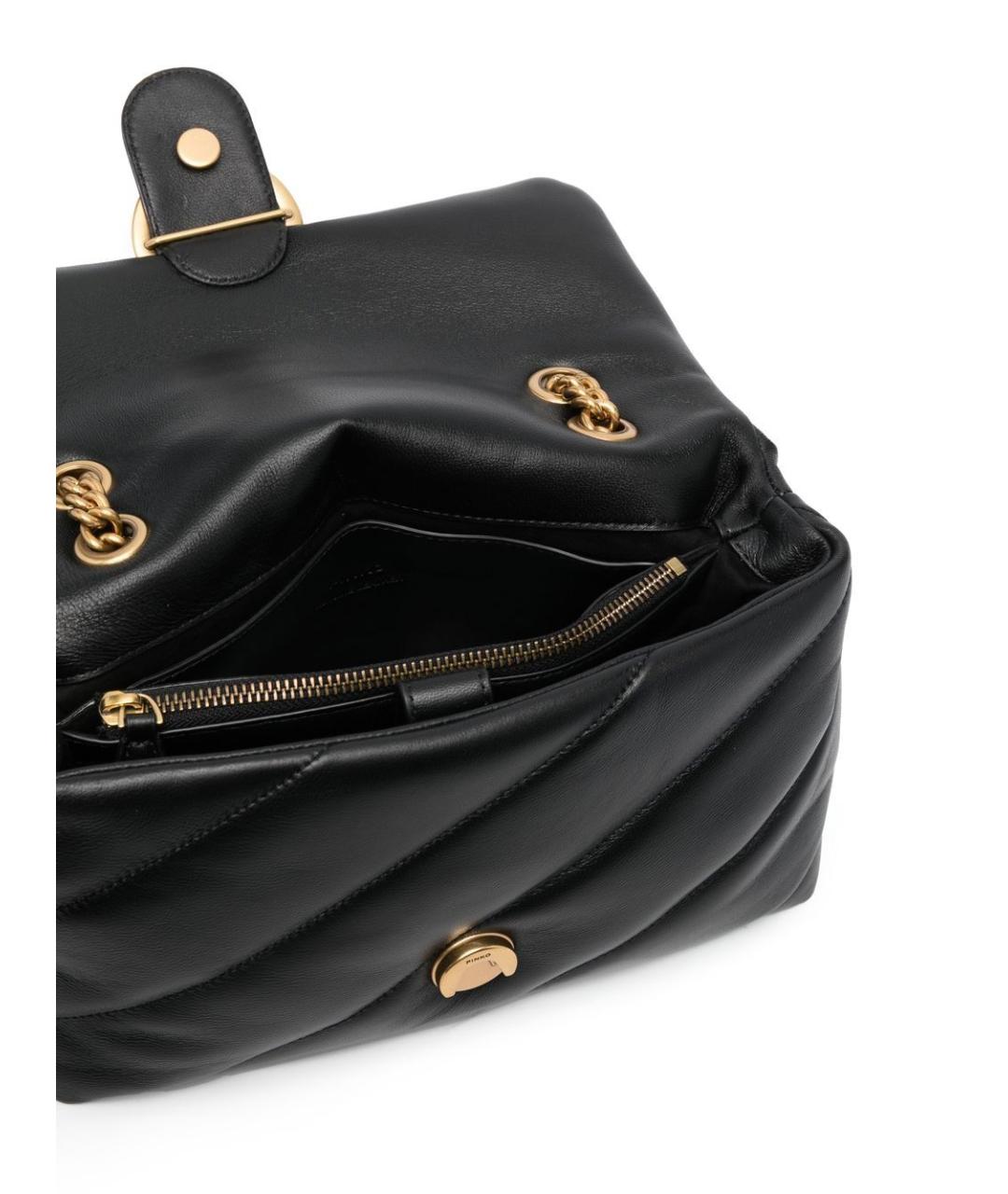 PINKO Черная кожаная сумка через плечо, фото 5