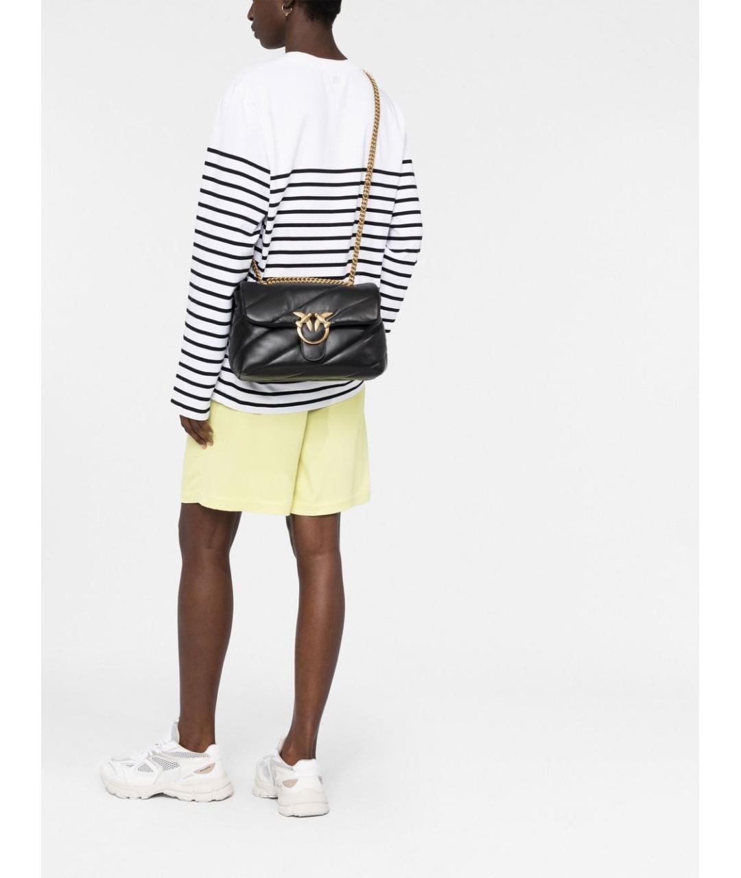 PINKO Черная кожаная сумка через плечо, фото 3