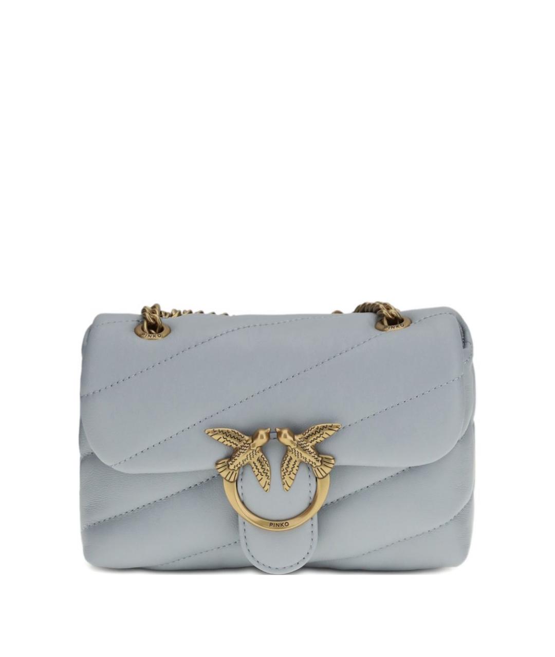 PINKO Серая кожаная сумка через плечо, фото 1