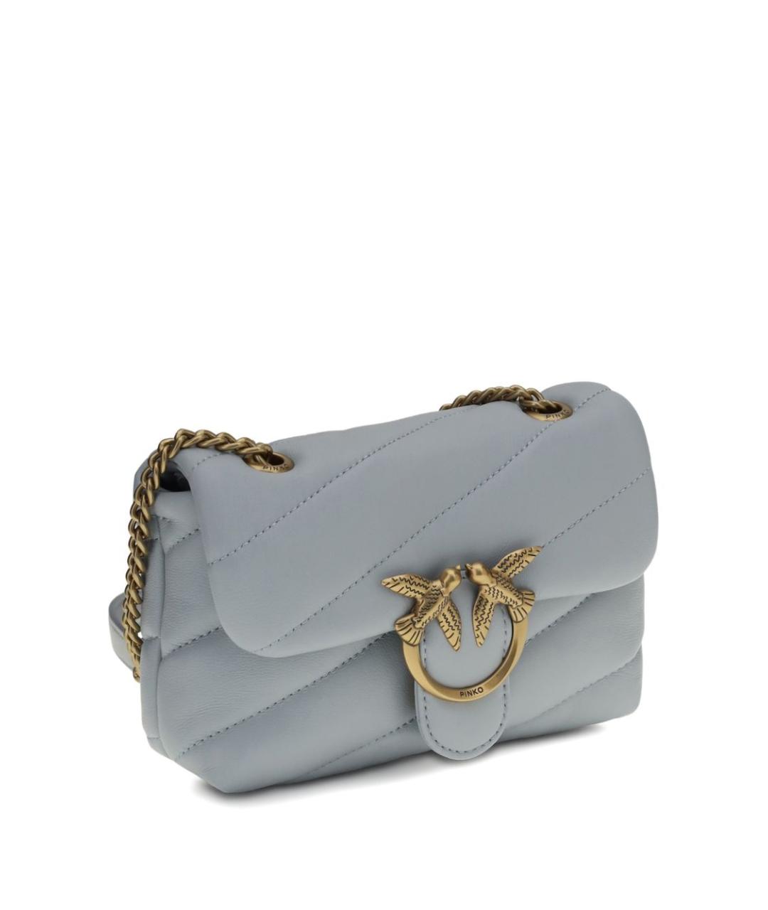 PINKO Серая кожаная сумка через плечо, фото 4