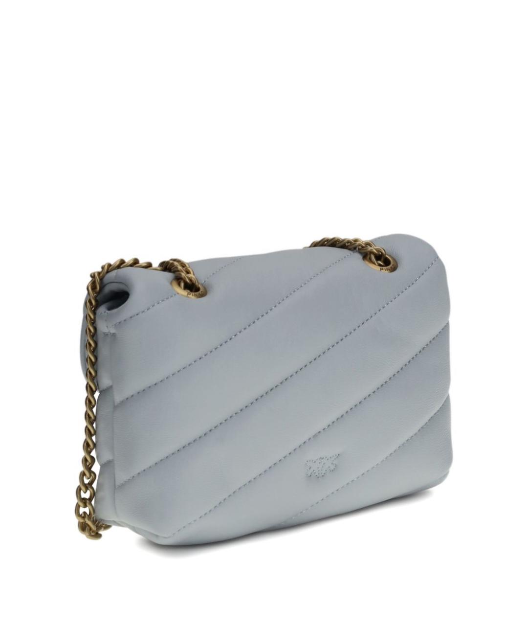 PINKO Серая кожаная сумка через плечо, фото 2