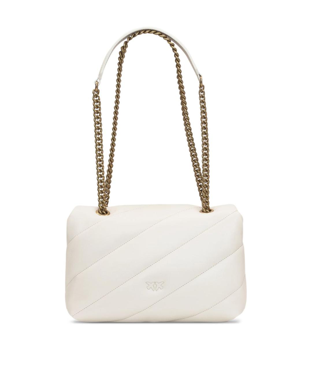 PINKO Белая кожаная сумка через плечо, фото 3