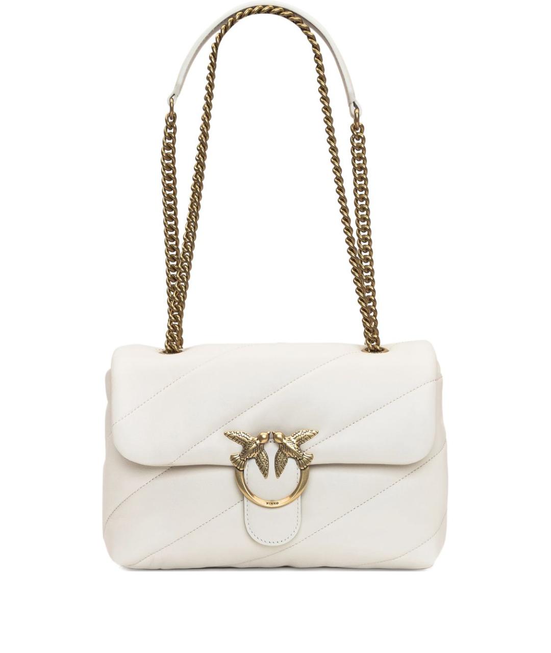 PINKO Белая кожаная сумка через плечо, фото 1