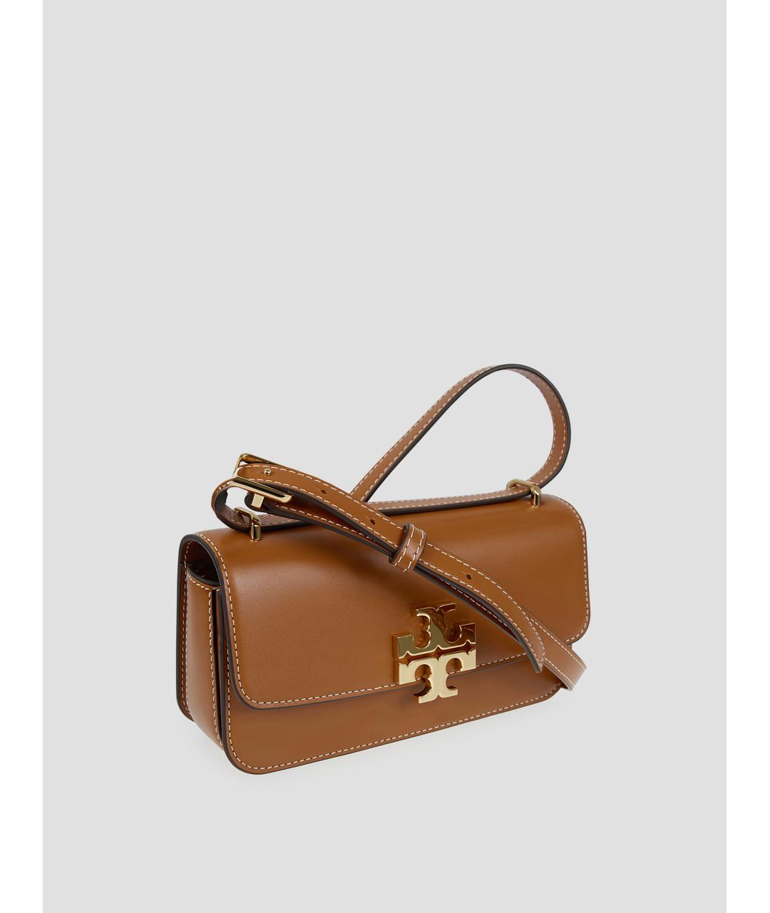 TORY BURCH Коричневая кожаная сумка через плечо, фото 3