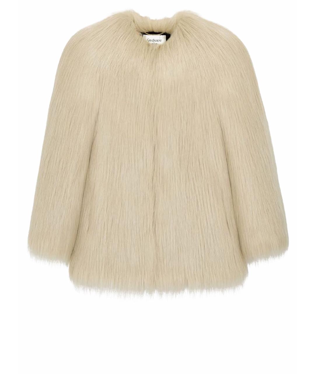 SAINT LAURENT Бежевая шуба, фото 1