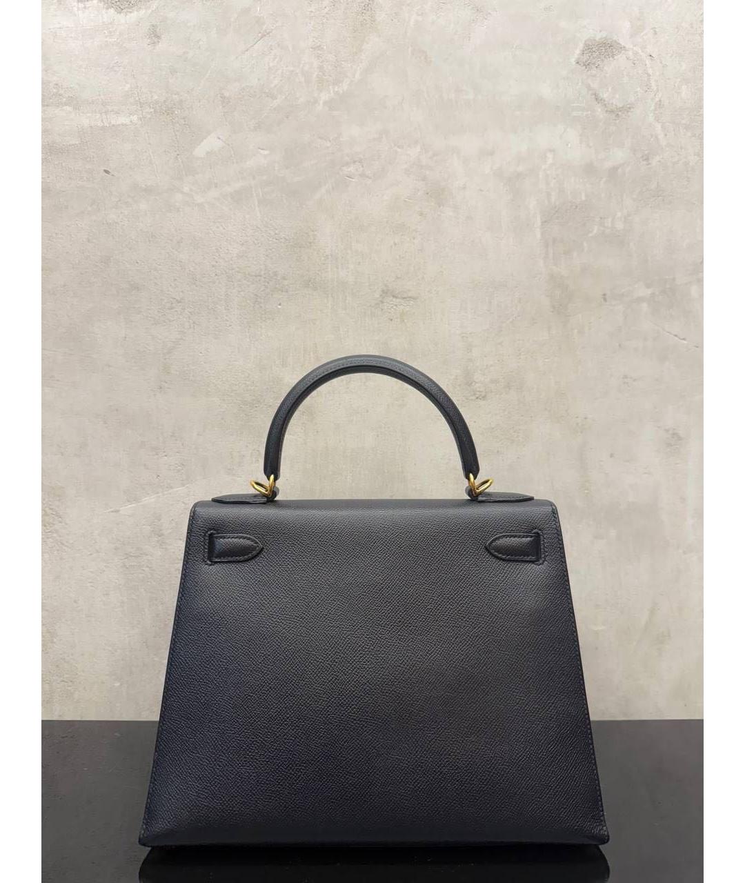 HERMES Черная кожаная сумка с короткими ручками, фото 3