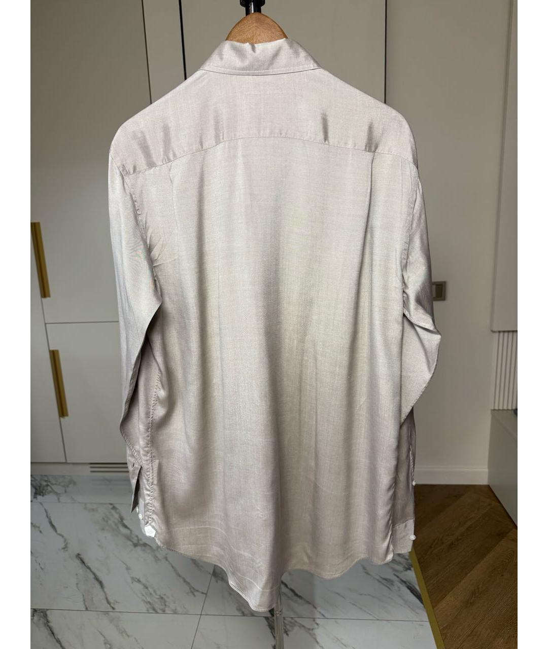 LORO PIANA Бежевая шелковая кэжуал рубашка, фото 2