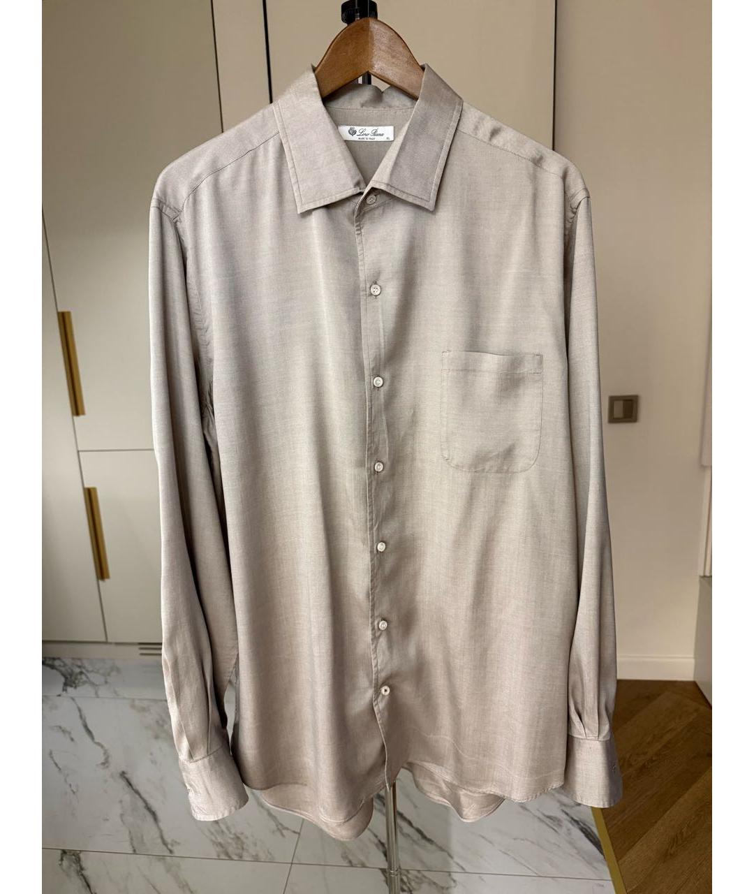 LORO PIANA Бежевая шелковая кэжуал рубашка, фото 8