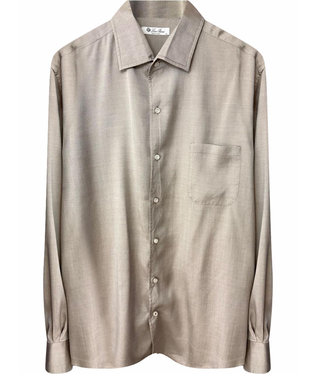 LORO PIANA Бежевая шелковая кэжуал рубашка, фото 1