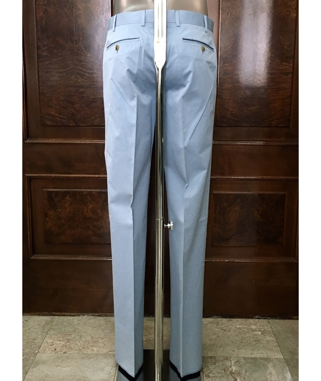 BILANCIONI Голубые хлопковые повседневные брюки, фото 2