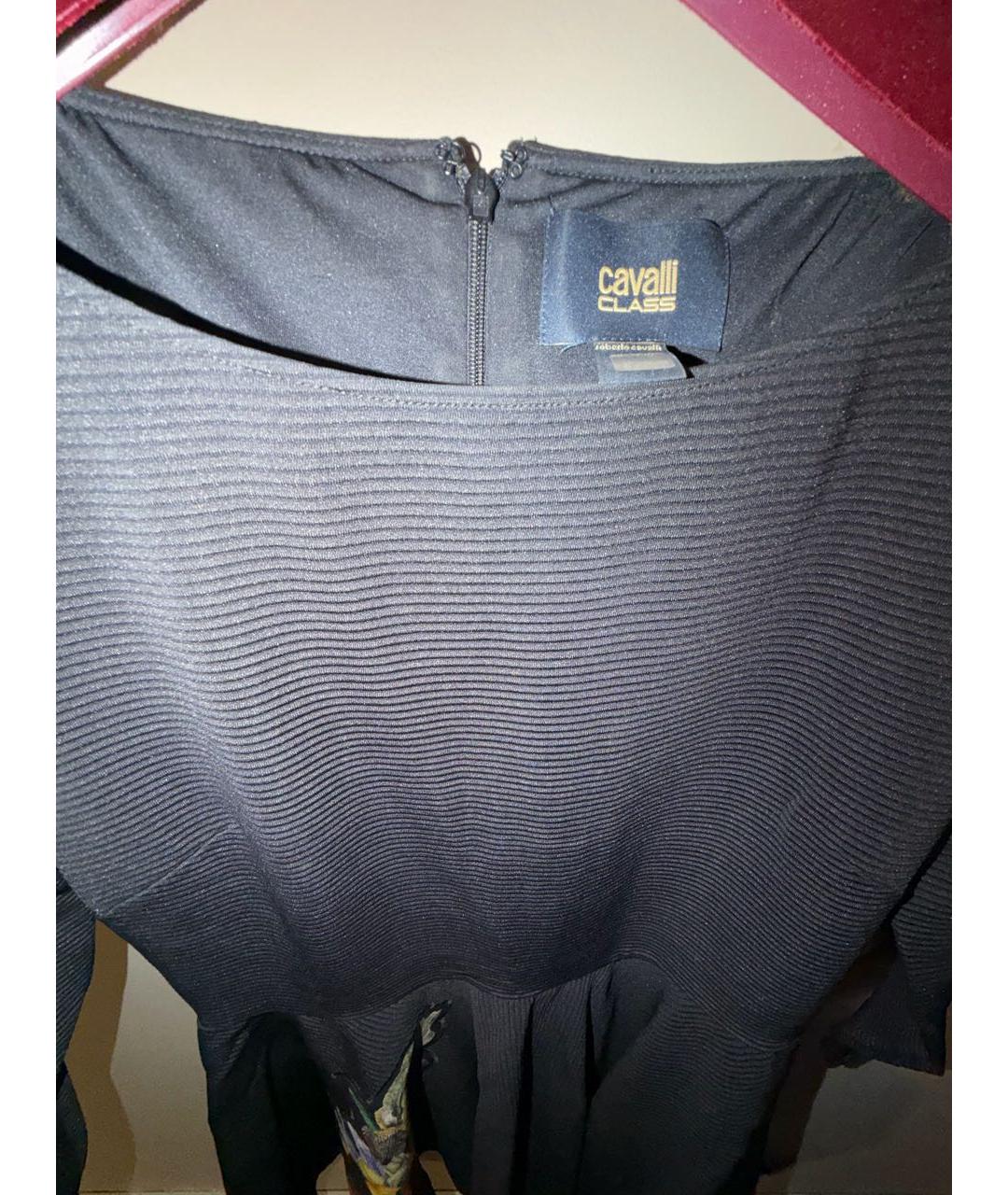 CAVALLI CLASS Черное полиамидовое коктейльное платье, фото 3