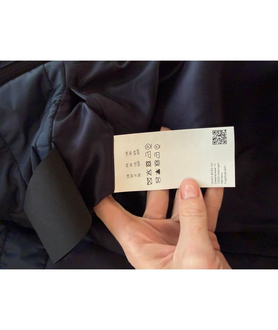 HUGO BOSS Темно-синее шерстяное пальто, фото 5