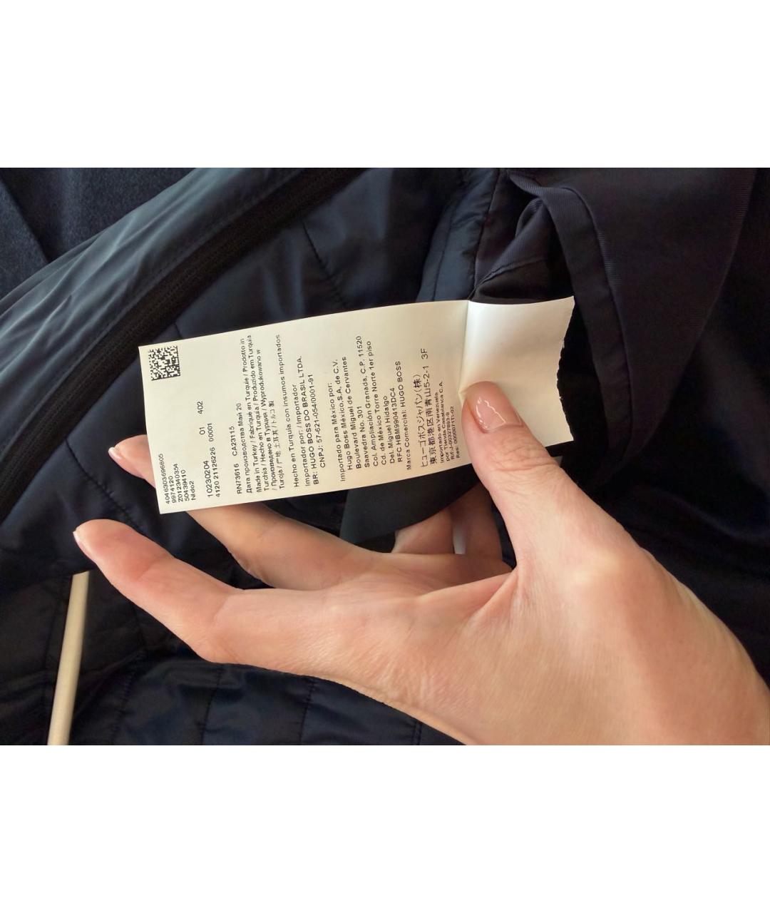 HUGO BOSS Темно-синее шерстяное пальто, фото 7