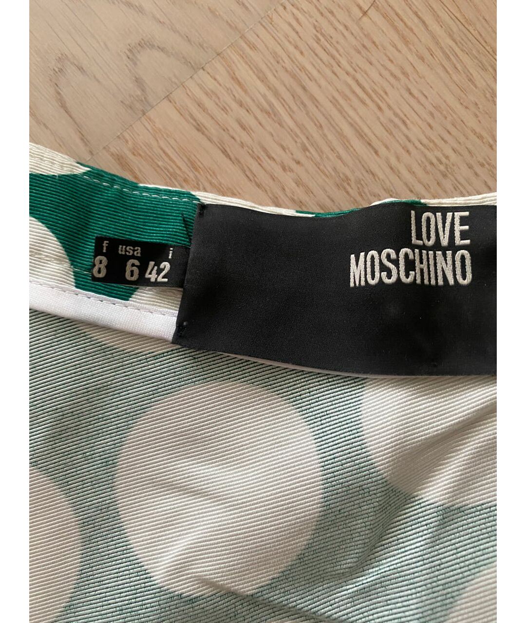 LOVE MOSCHINO Зеленая хлопковая юбка мини, фото 6
