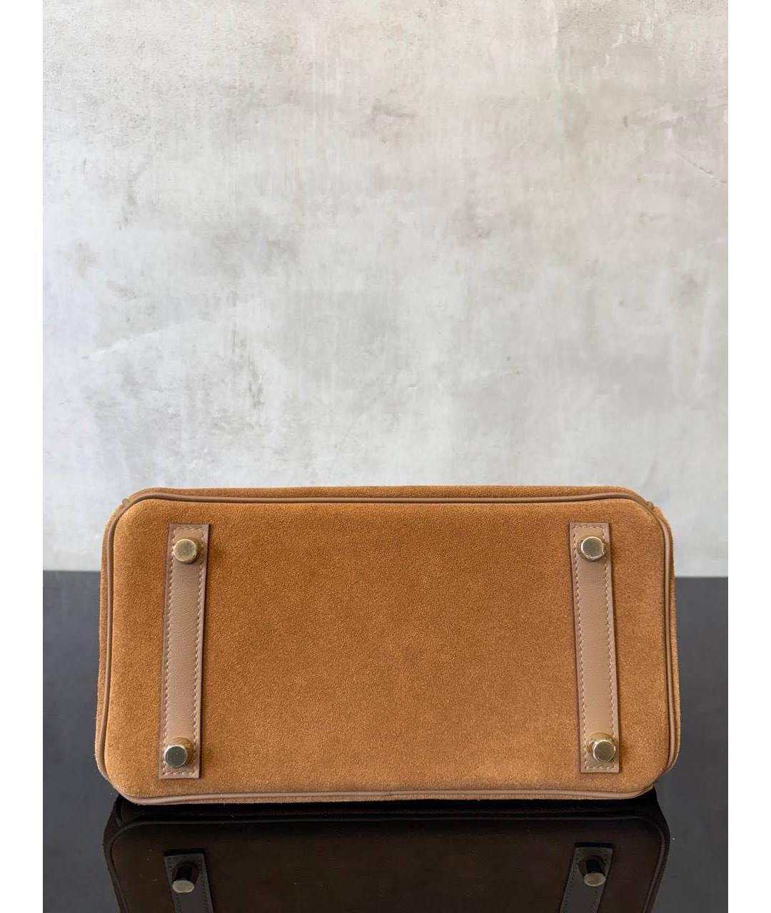 HERMES Коричневая кожаная сумка с короткими ручками, фото 4