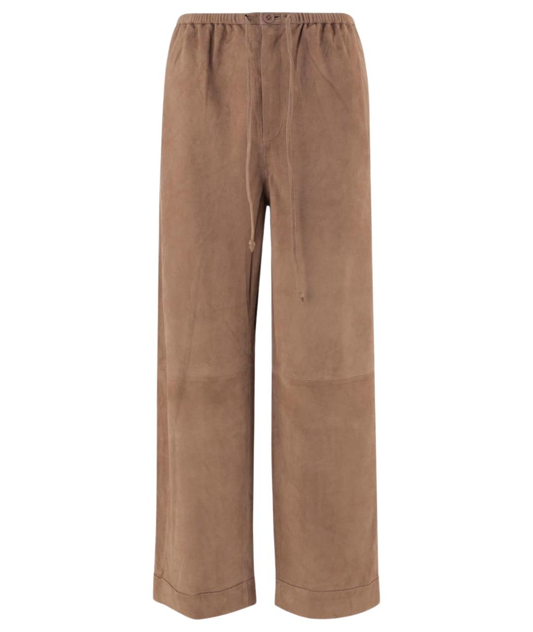 BY MALENE BIRGER Коричневые замшевые прямые брюки, фото 1