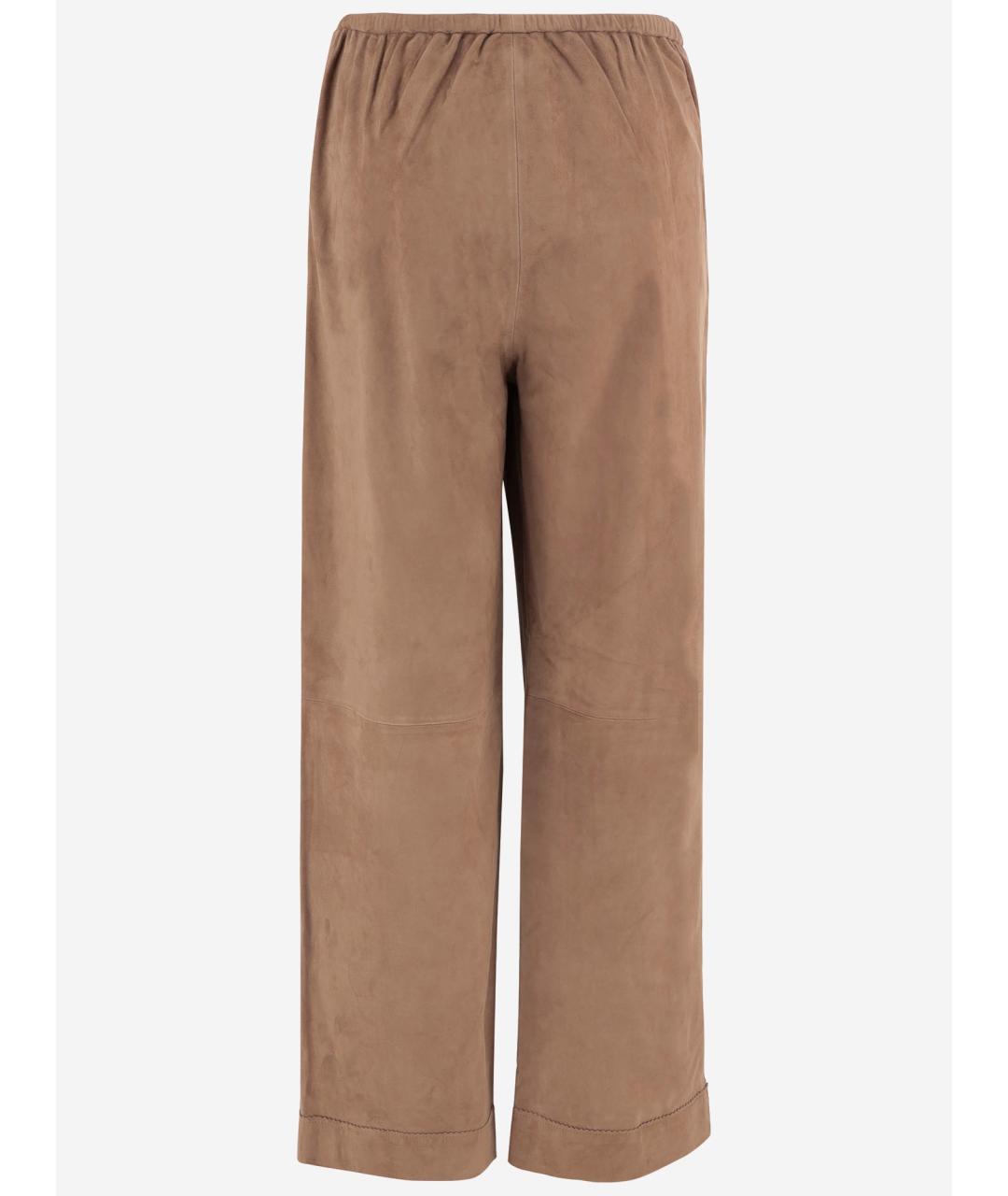 BY MALENE BIRGER Коричневые замшевые прямые брюки, фото 2