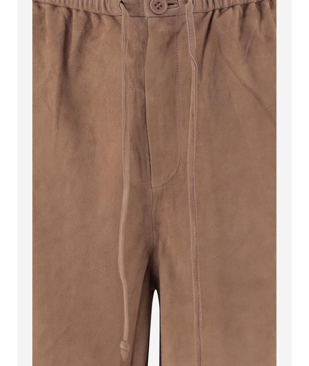 BY MALENE BIRGER Коричневые замшевые прямые брюки, фото 3