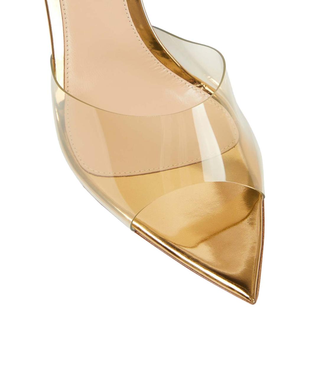 GIANVITO ROSSI Золотые кожаные туфли, фото 4