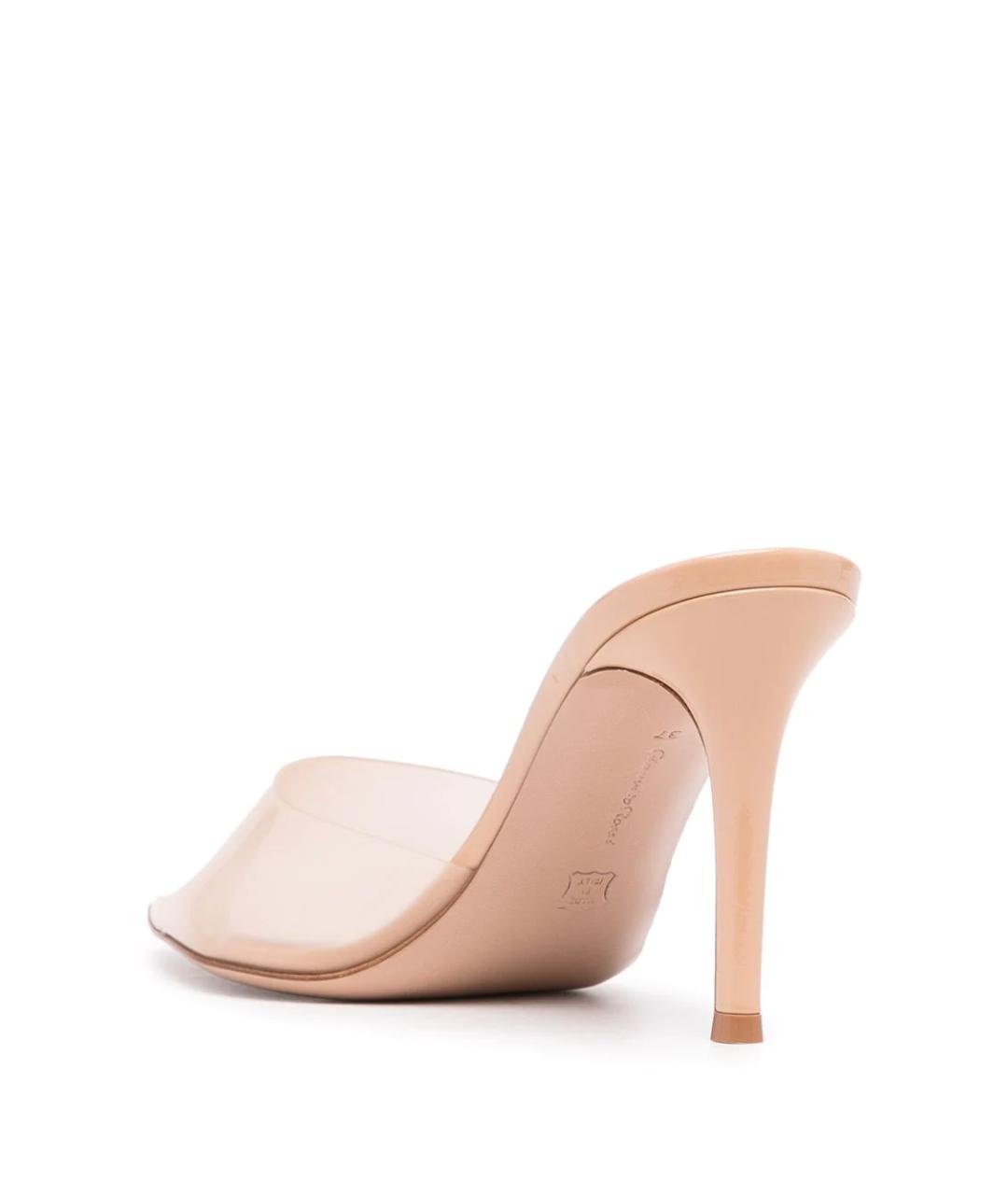 GIANVITO ROSSI Бежевые кожаные мюли, фото 3