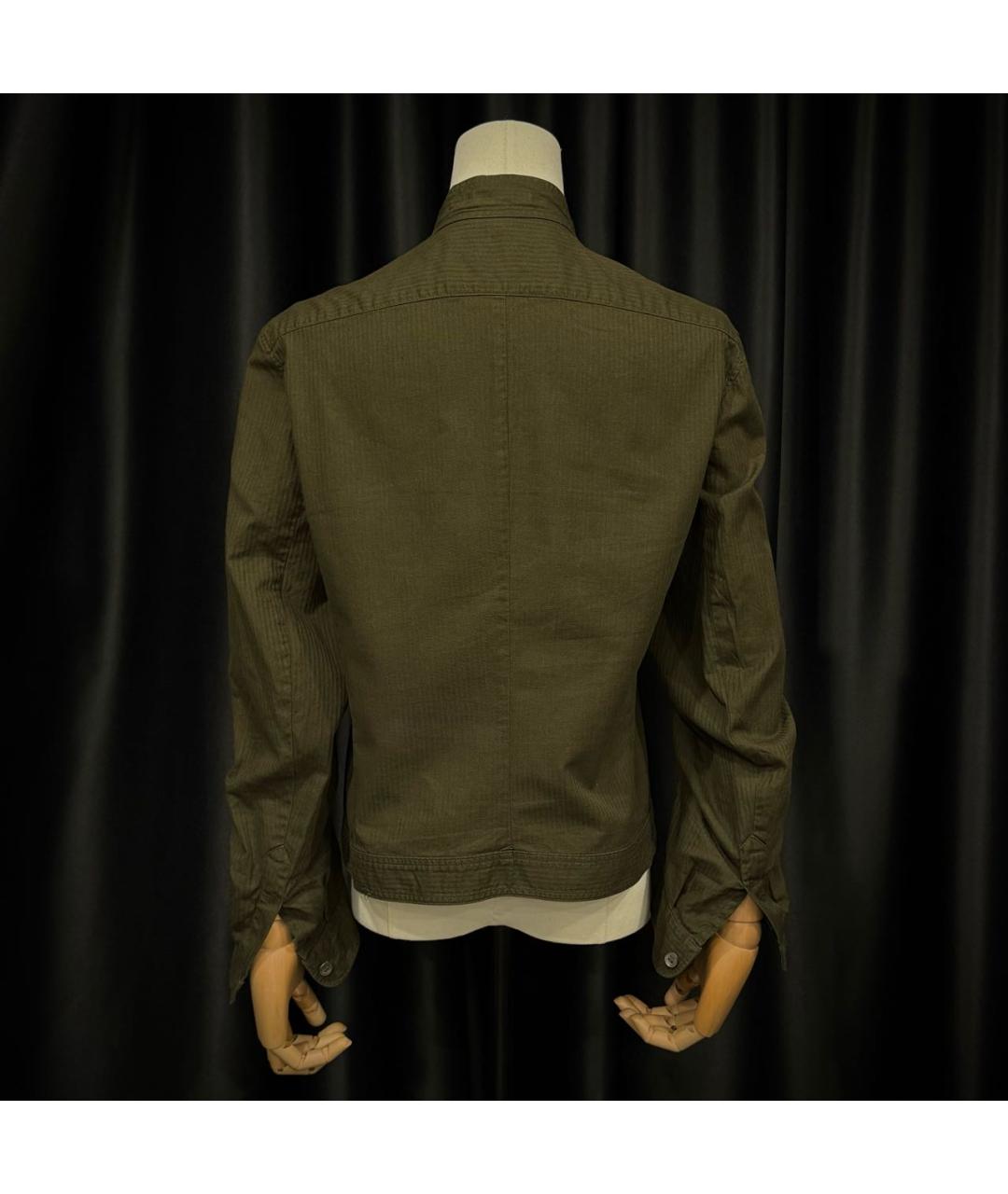 ANN DEMEULEMEESTER Хаки хлопковая рубашка, фото 2