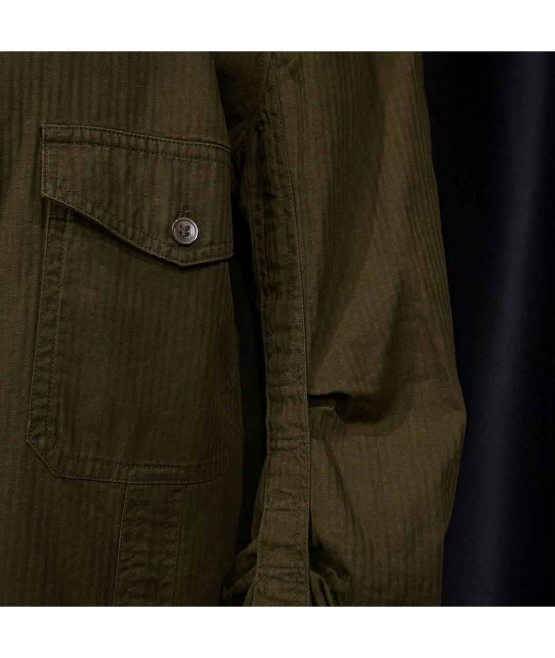 ANN DEMEULEMEESTER Хаки хлопковая рубашка, фото 4