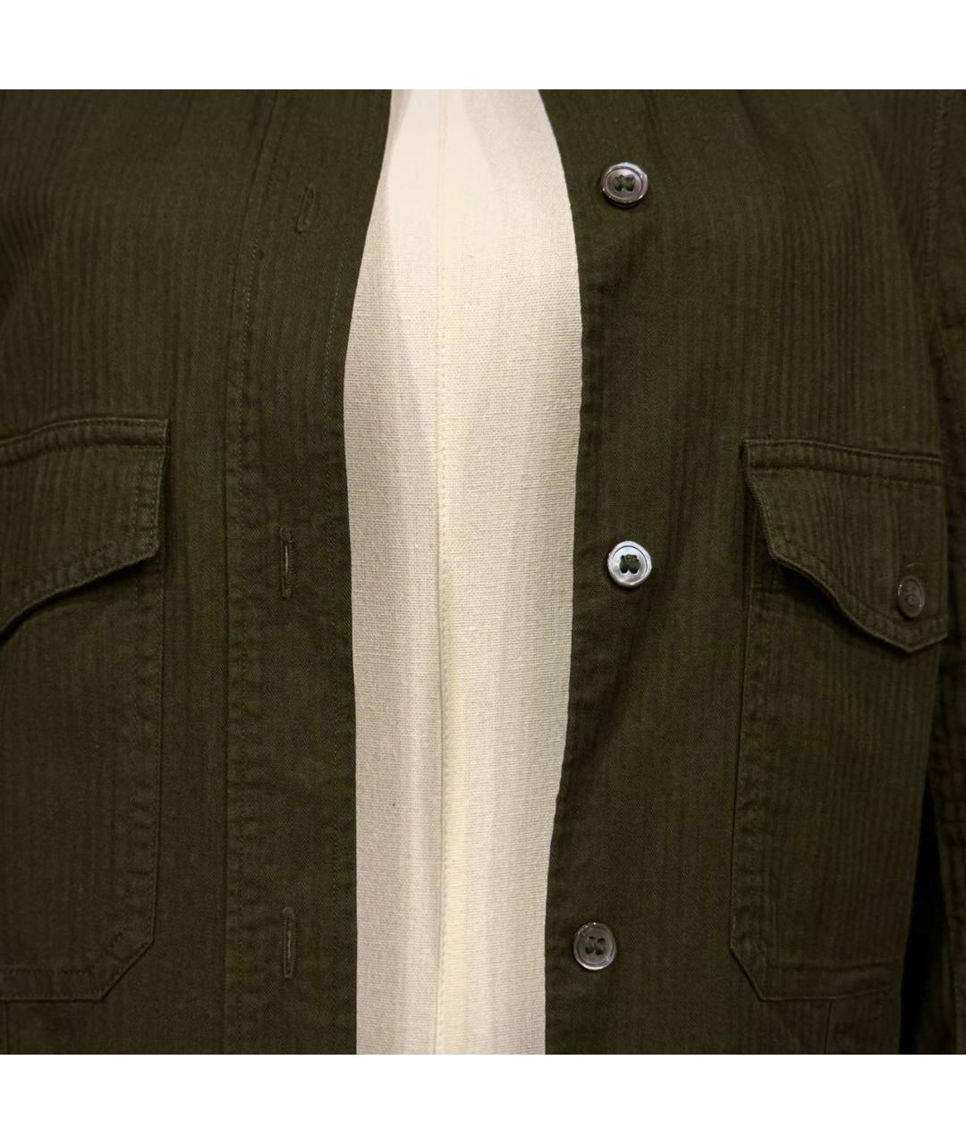 ANN DEMEULEMEESTER Хаки хлопковая рубашка, фото 3