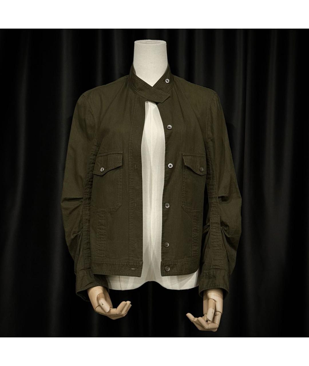 ANN DEMEULEMEESTER Хаки хлопковая рубашка, фото 9