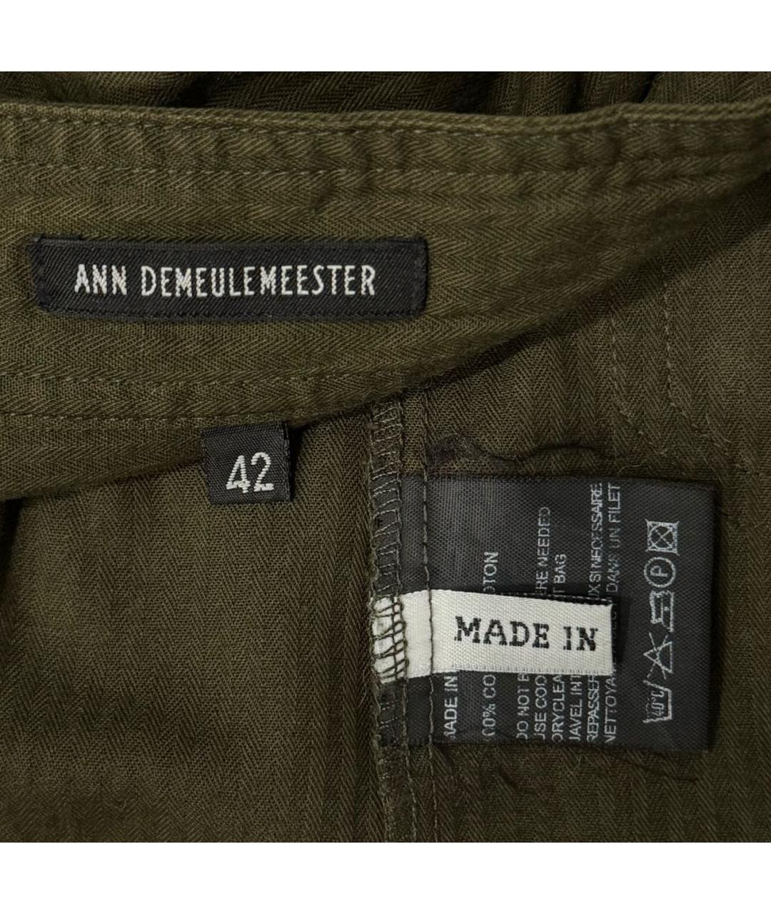 ANN DEMEULEMEESTER Хаки хлопковая рубашка, фото 8