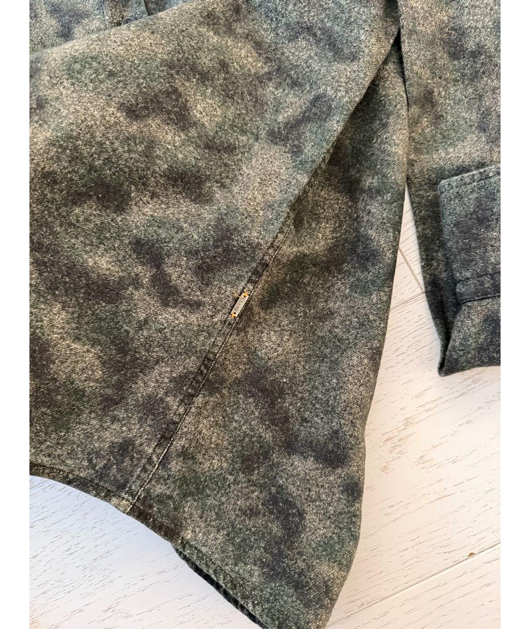 HUGO BOSS Хаки хлопковая кэжуал рубашка, фото 4