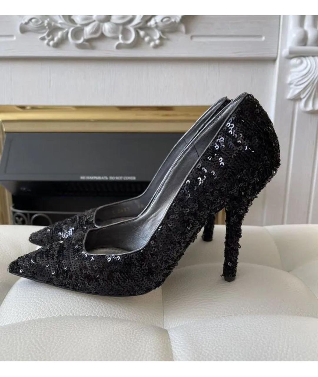 DOLCE&GABBANA Черные кожаные туфли, фото 8