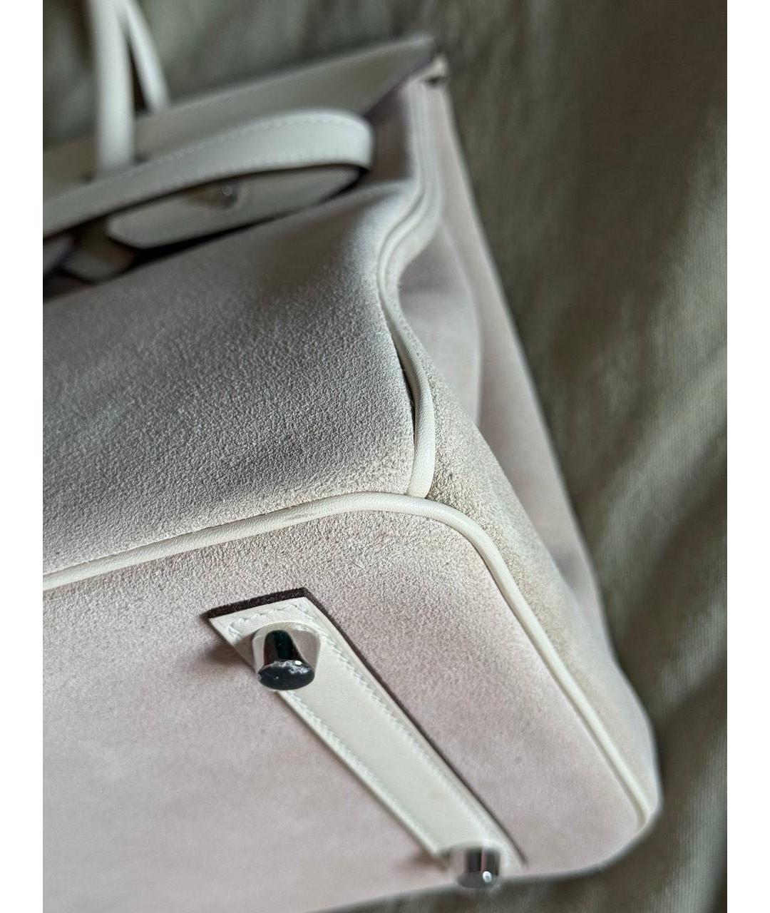 HERMES Бежевая кожаная сумка с короткими ручками, фото 6