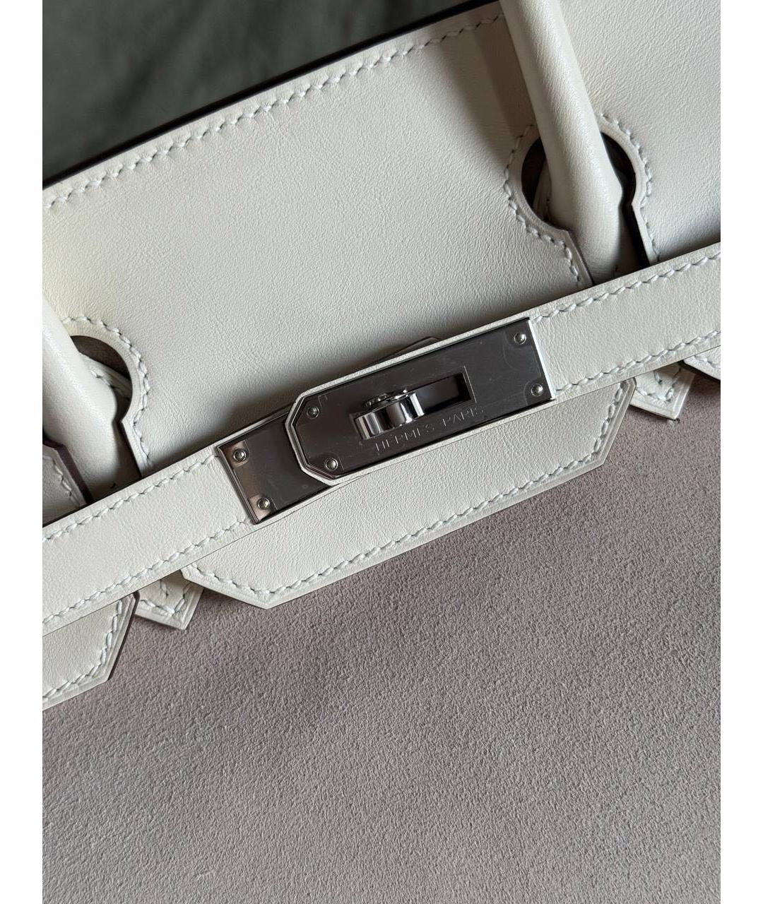 HERMES Бежевая кожаная сумка с короткими ручками, фото 3