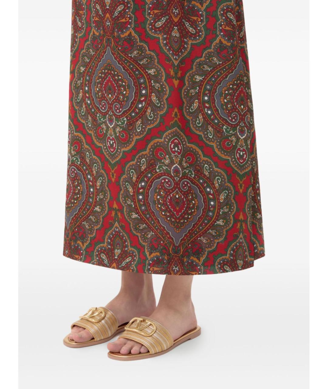 VALENTINO Золотые текстильные шлепанцы, фото 6