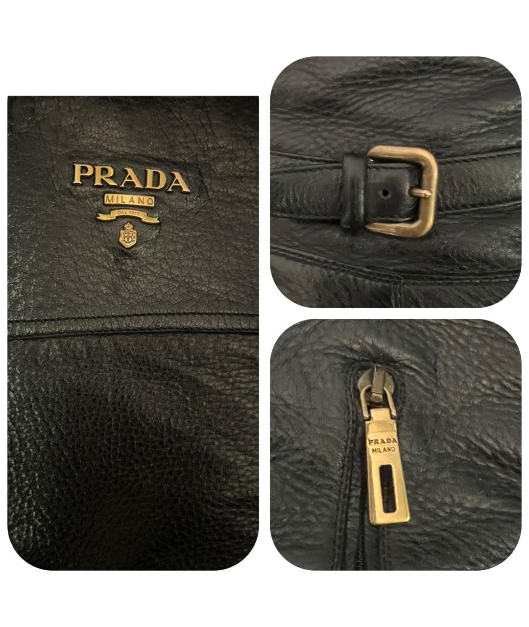 PRADA Черные кожаные сапоги, фото 3