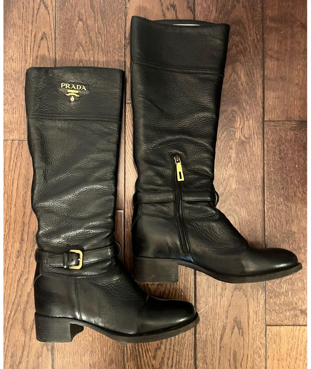 PRADA Черные кожаные сапоги, фото 9