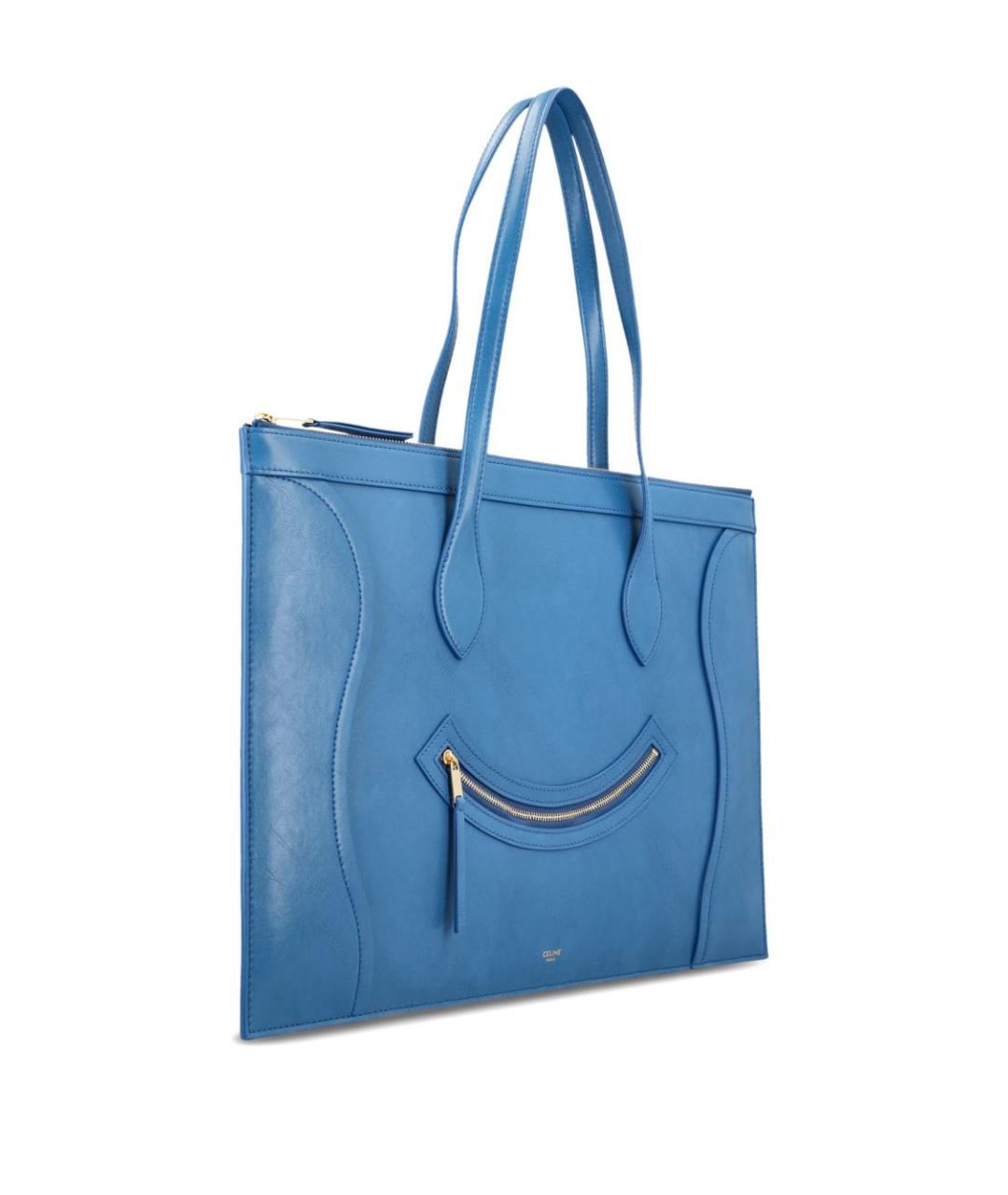 CELINE Синяя кожаная сумка тоут, фото 4