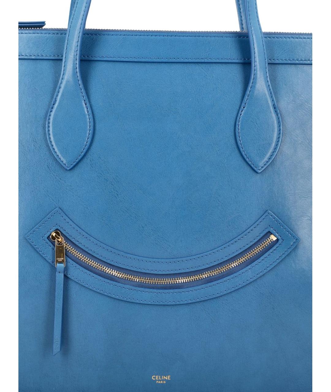 CELINE Синяя кожаная сумка тоут, фото 2